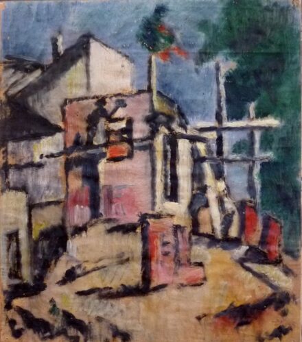 Schadl János (1892 - 1944): Házak, hátoldalon: Havas házak, 1927