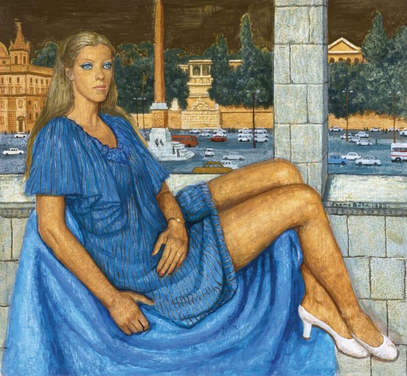 Czene Béla:Kék szemű lány (Róma, Piazza del Popolo), 1983
