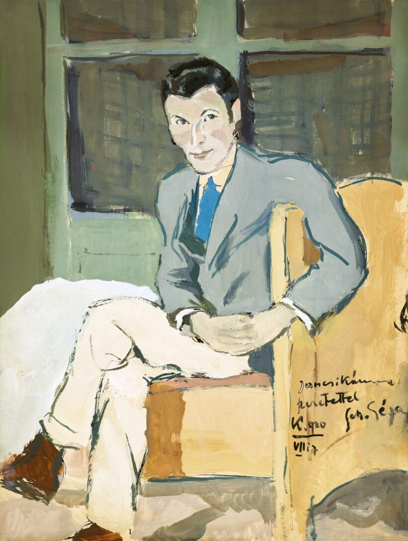 Schiller Géza:Férfi szobában (A kék nyakkendő), 1920