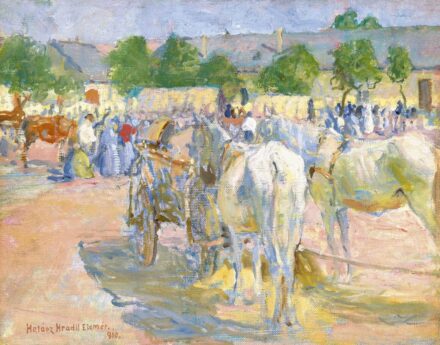 Halász-Hradil Elemér:Heti vásár a kisváros főterén, 1910