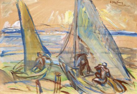 Egry József:Vitorlások a Balatonon (Keszthely), 1920
