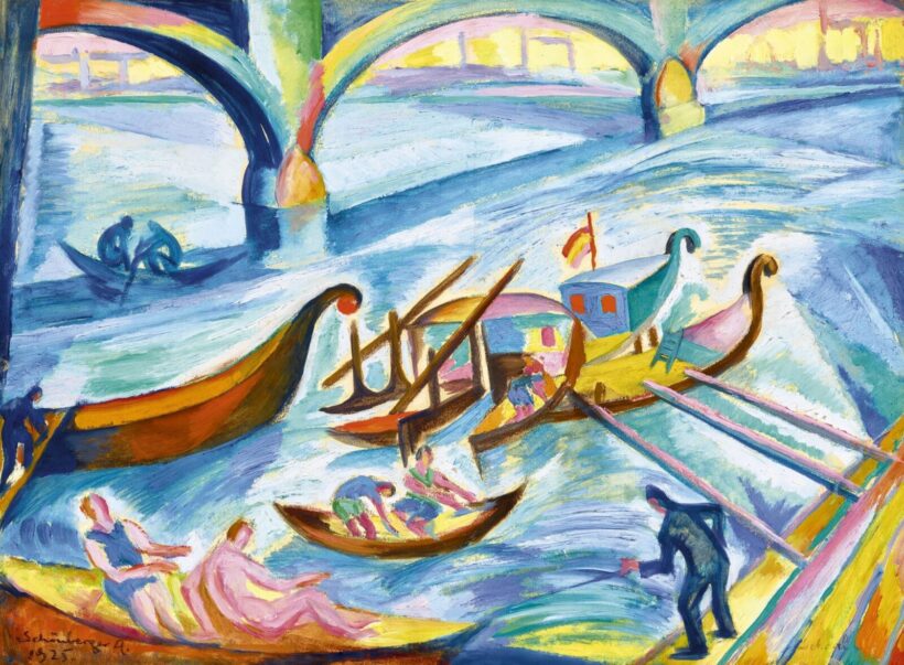 Schönberger Armand:Duna-part (Margit-híd), 1925