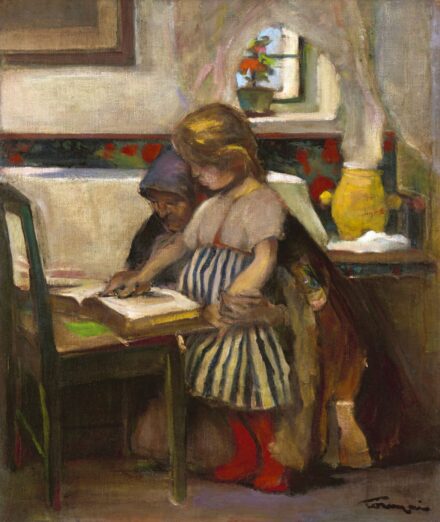 Tornyai János:Ismerkedés a betűkkel (Népoktatás a tanyán), 1904 körül