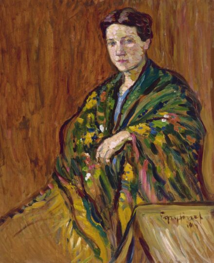Egry József:Fiatal lány virágos kendővel, 1914