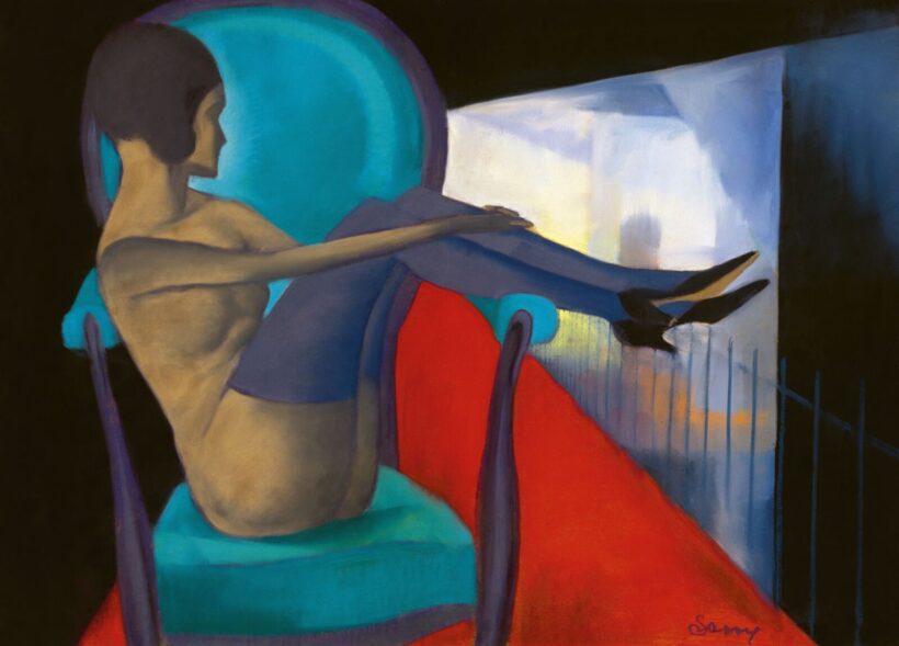 Sassy Attila:Bubi frizurás art deco női akt (Nő fotelben), 1920-as évek