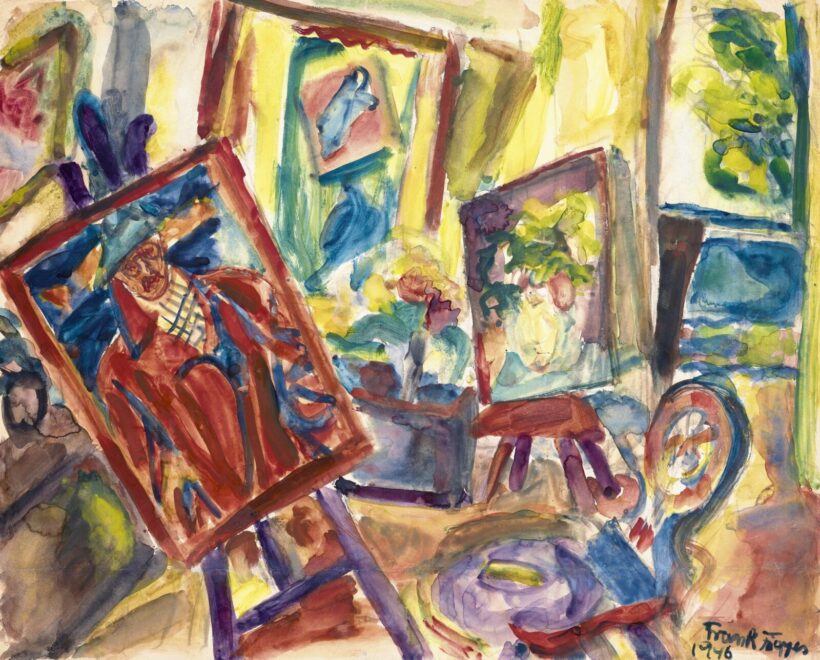 Frank Frigyes:Műterem önarcképpel, 1946