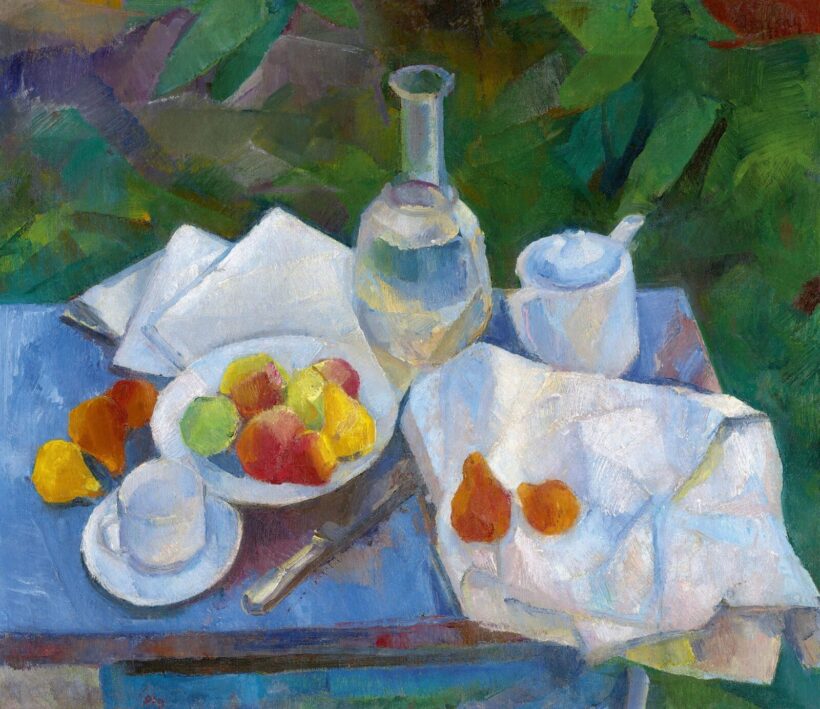 Barcsay Jenő:Kerti csendélet almákkal, körtékkel, 1928