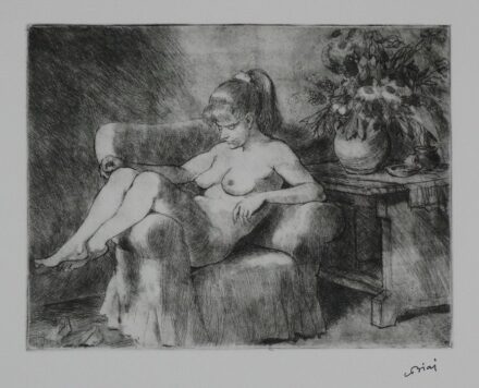 Biai Főglein István (1905 - 1974): Akt fotelben, 1960-as évek