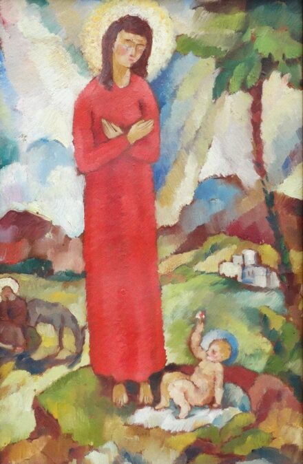 Hajós Imre László (1905-1977): A Szent család - hátoldalon: Városrészlet, 1937
