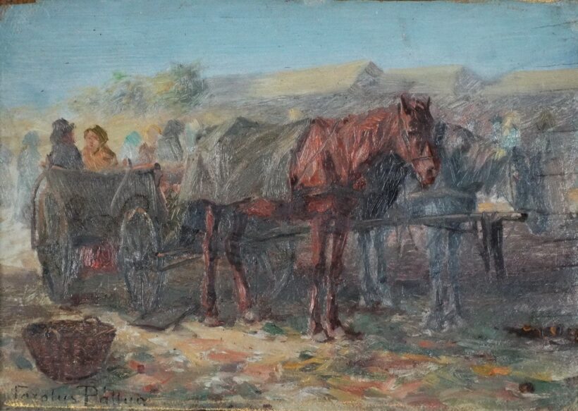 Pállya Carolus (1875-1948/50): Lovasszekér