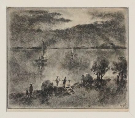 Kórusz József (1927 - 2010): Alkony a Balatonon, 1959