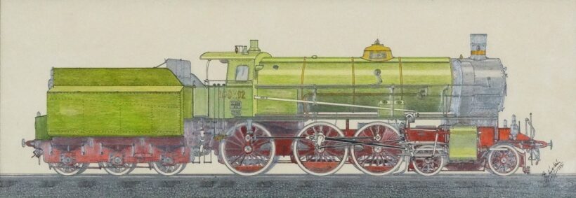 Olvashatatlan szignó: Zöld mozdony, 1930