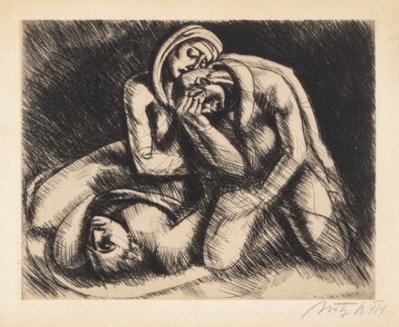 Uitz Béla (Mehala, 1887 – Budapest, 1972) Sirató Papír, rézkarc 180 X 230 mm Jelezve jobbra lent: Uitz B. 919