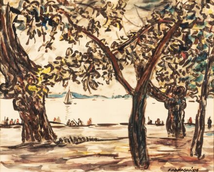 Farkasházy Miklós (Budapest, 1895 - Budapest, 1964) Balatonpart Akvarell, papír 38 X 48 cm Jelezve jobbra lent: Farkasházy