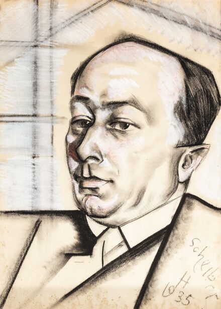 Scheiber Hugó (Budapest, 1873 - Budapest, 1950) Rónai Géza portréja Vegyes technika, papír 60 X 43 cm Jelezve jobbra lent: Scheiber H. 935