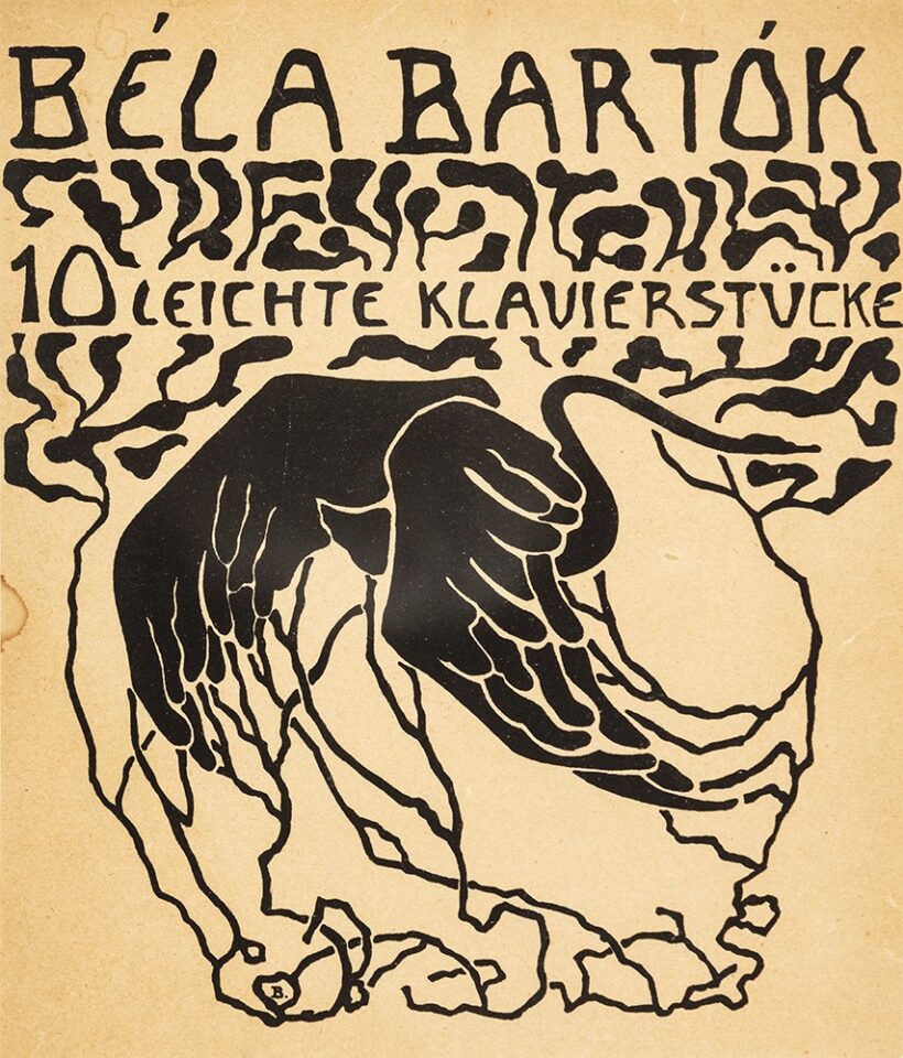 Bortnyik Sándor (Marosvásárhely, 1893 – Budapest, 1976) Bartók mappa borító Litográfia, papír 270 X 230 mm Jelezve a dúcon: B.