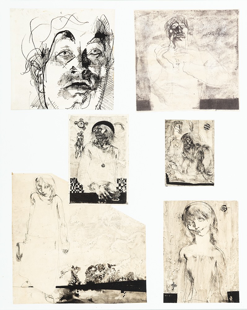 Szász Endre (Csíkszereda, 1926 – Mosdós, 2003) 6 db grafika Tus, rézkarc, papír Jelzett