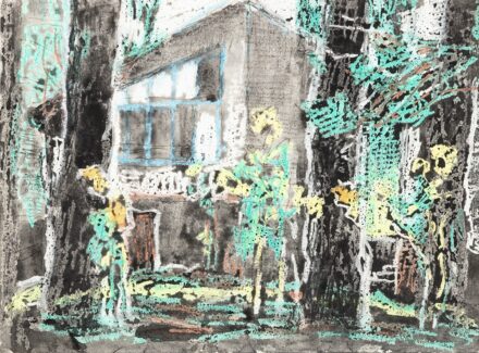 Miháltz Pál (Magyarvalkó, 1899 – Budapest, 1988) Utcarészlet Vegyes technika, papír 23 X 31 cm Jelezve balra fent: Miháltz 987
