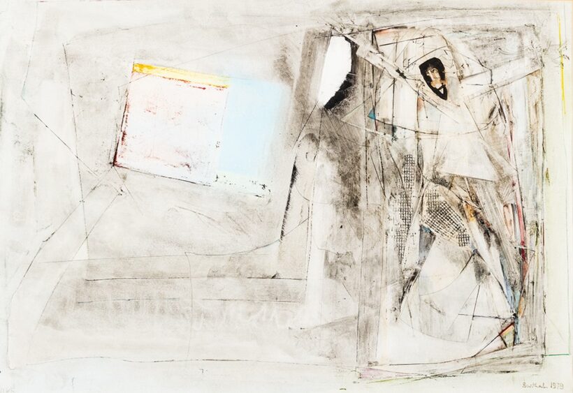 Bartha László (Kolozsvár, 1908 – Kőszeg, 1998) Niké Akril, papír 33 X 48 cm Jelezve jobbra lent: Bartha L. 1979
