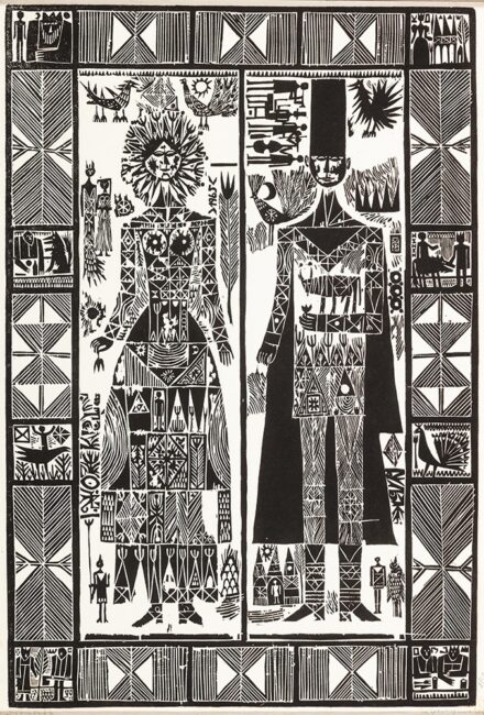 Rékassy Csaba (Budapest, 1937 – Budapest, 1989) Népmesék Fametszet, papír  515 X 345 mm Jelezve jobbra lent: Rékassy Csaba 8/10 Jelezve jobbra lent: Népmesék