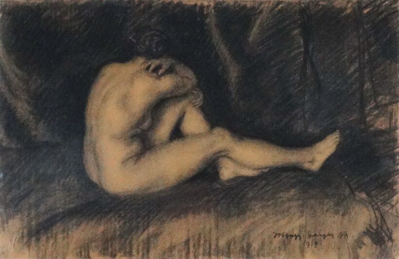 Jobbágyi Gaiger Miklós (1892-1959): Ülő akt, 1917