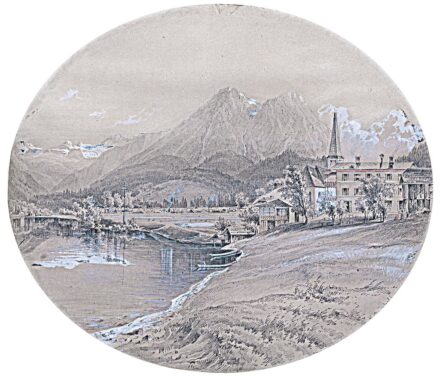 Reinhold, Karl (1820-1887): Alpesi tó partján