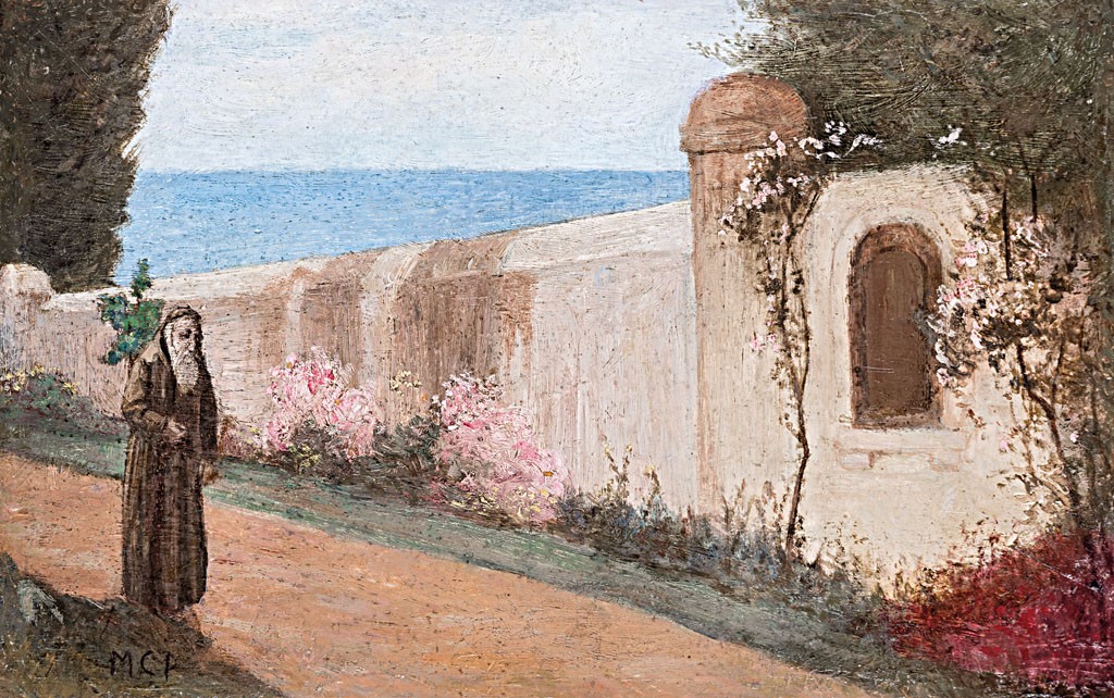 Molnár C. Pál (1894-1984): Mediterrán táj szerzetessel