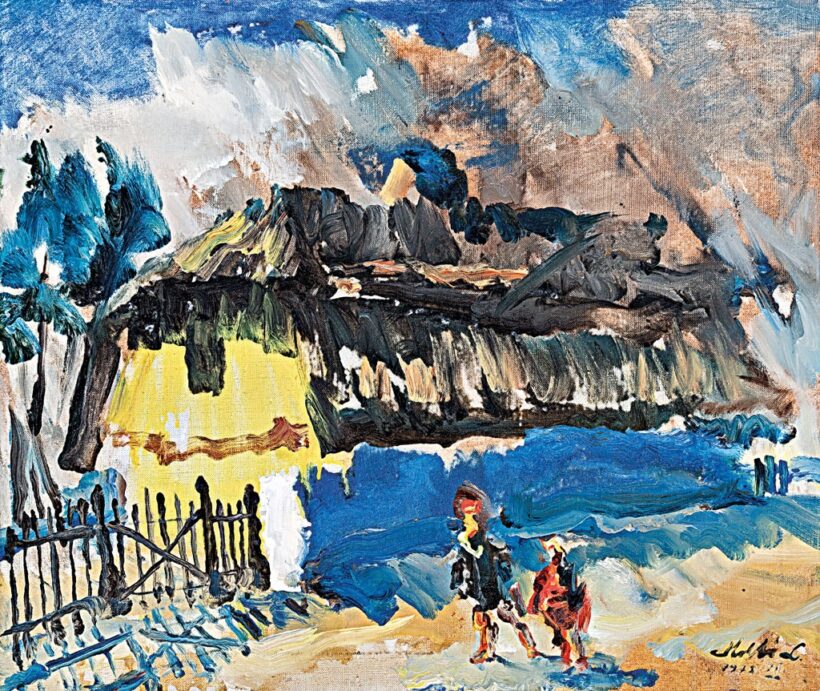 Holló László (1887-1976): Falurészlet, 1972