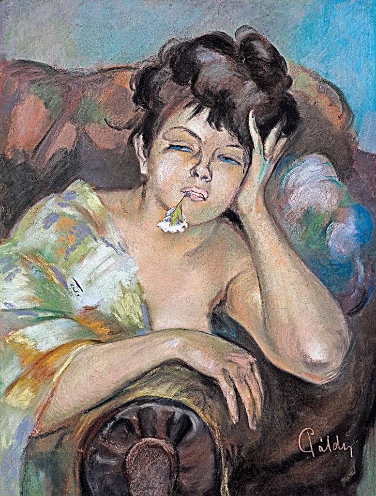 Páldy Zoltán (1884-1939): Nő virággal
