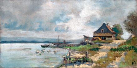 O. J. monogrammal, 1900 körül: Vízparti részlet