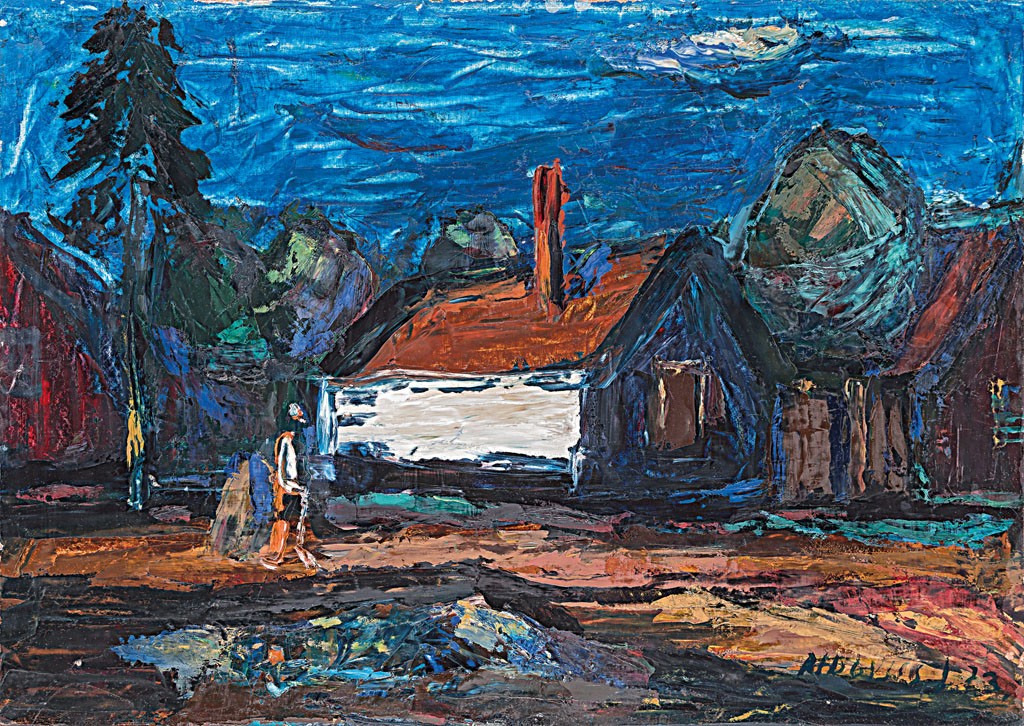 Ridovics László (1925-): Falurészlet, 1973