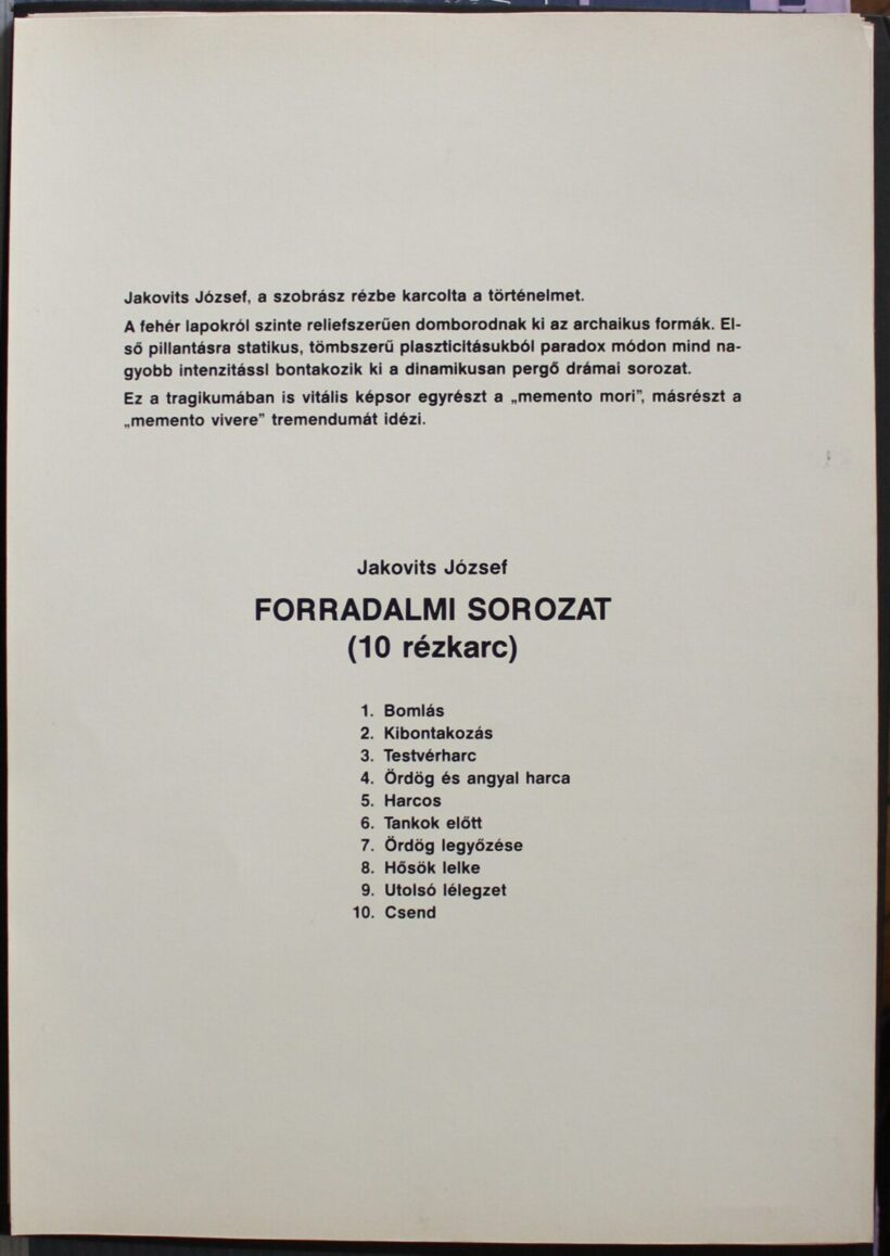 Jakovits József (1909 - 1994): Forradalmi sorozat (10 lapos, teljes mappa), 1956 - 1989. - Image 2