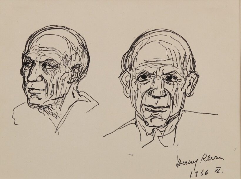 Herczeg Klára szobrász (1906 - 1997): Kettős férfi portré, 1966