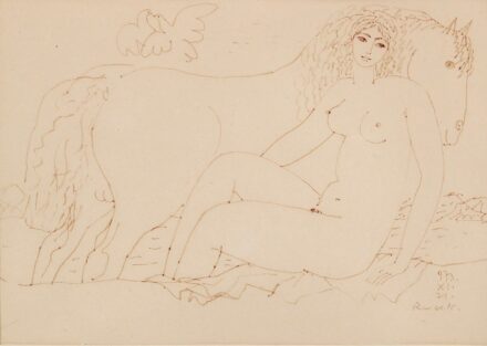 Reich Károly (1922 - 1988): Fiatal lány, fiatal ló, 1973