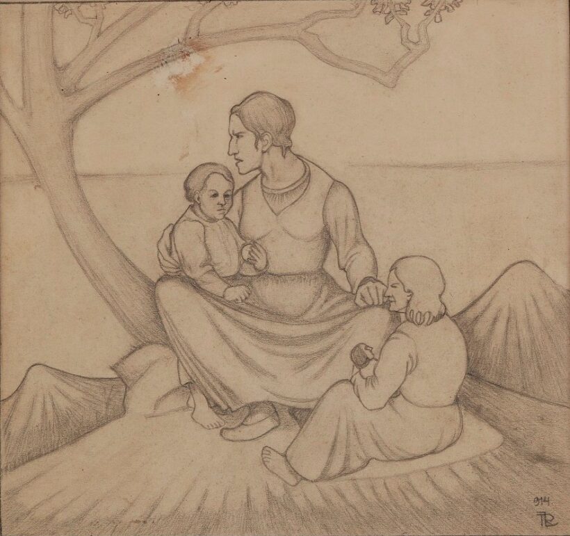 Remsey Zoltán (1893 - 1925): Anya gyermekeivel, 1914