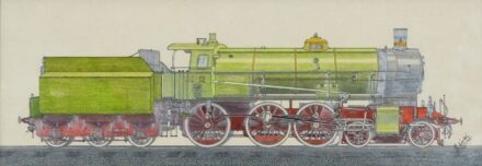 Olvashatatlan szignó: Zöld mozdony, 1930