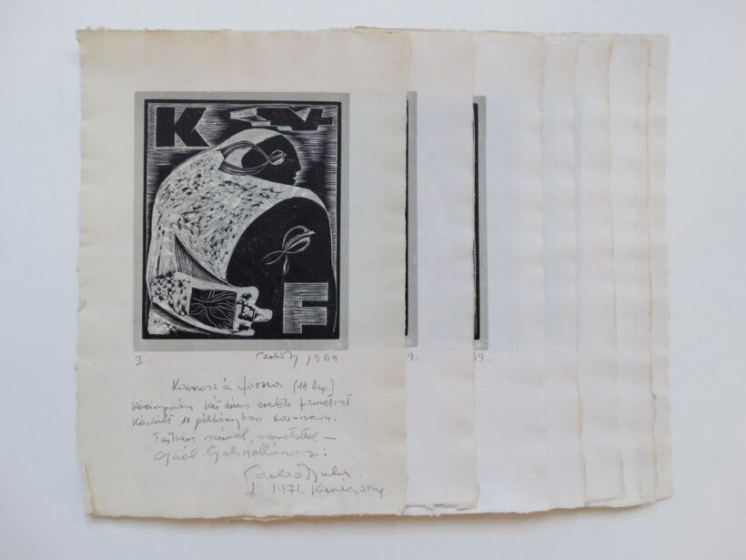 Szabó Gyula (1907 - 1972): 14 lap - Kozmosz és forma, 1969 - ajánlással