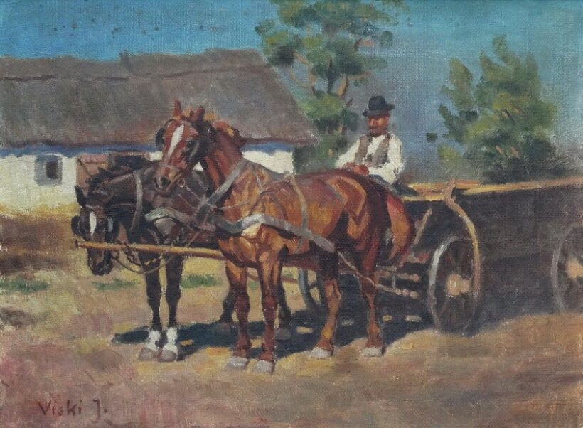Visky János (1891-1961): Lovasszekér