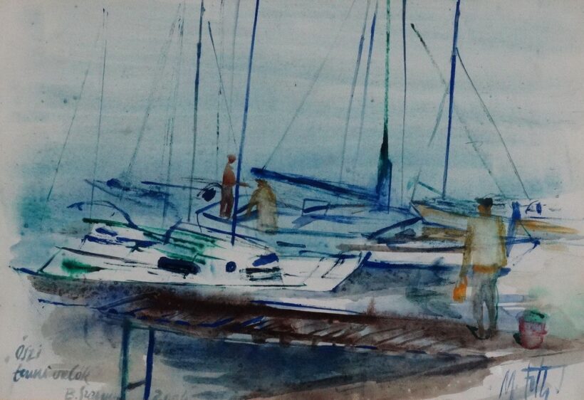 M.Tóth István (1922-2006): Őszi tennivalók, Balatonszemes, 2004