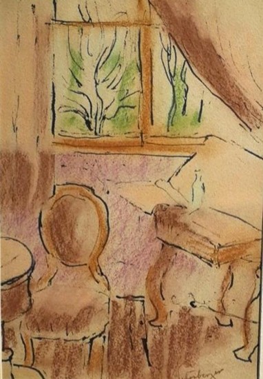 SCHÖNBERGER ARMAND (1885-1974) Szobabelső