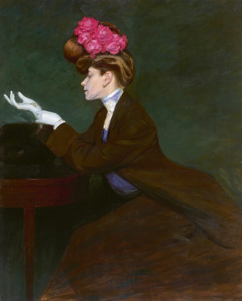 Heller Ödön:Hölgy virágos kalapban, 1905