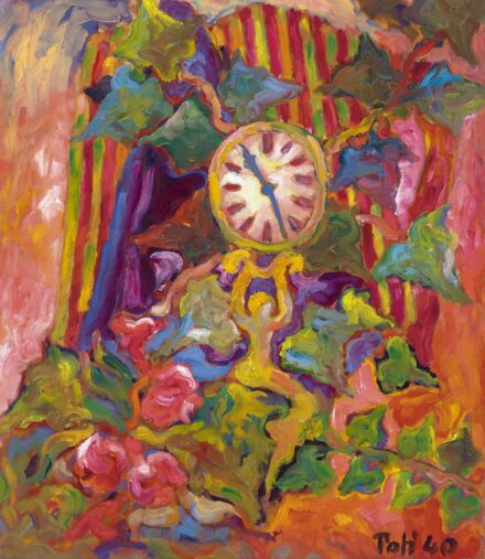 Antonio Scialoja (Toti):Csendélet rózsákkal és borostyánnal, 1940