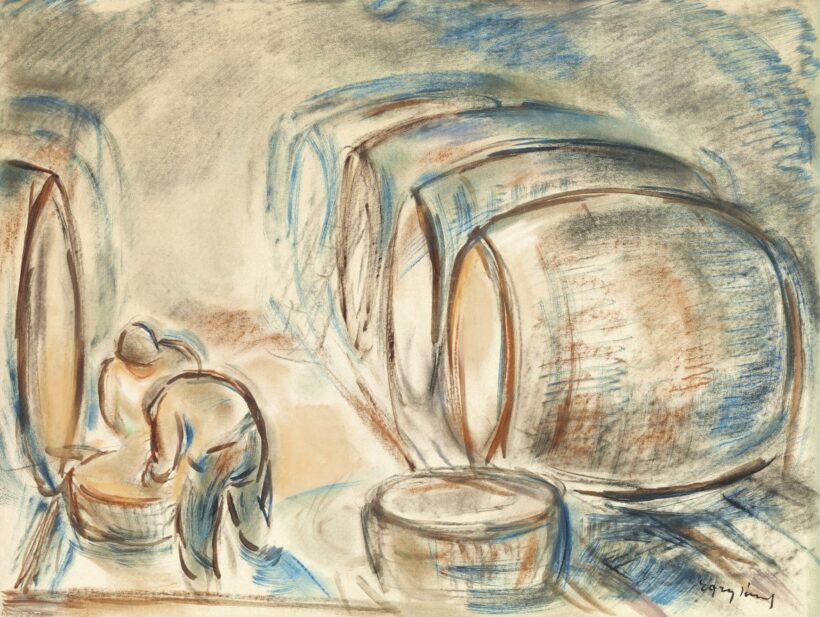 Egry József:Borfejtők (Badacsonyi pince), 1938