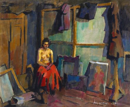 Nagy Oszkár:Modell a művész nagybányai műtermében, 1935