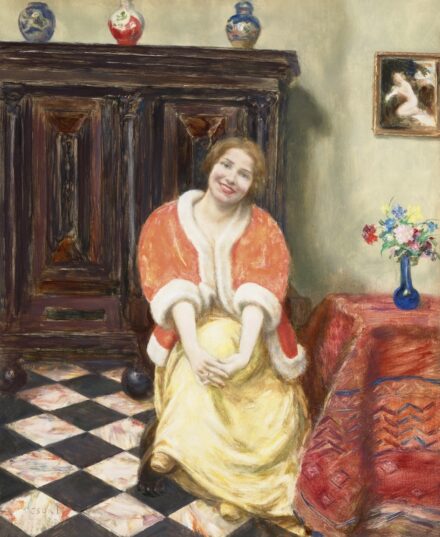 Csók István:Lány mezei csokorral, 1920-as évek