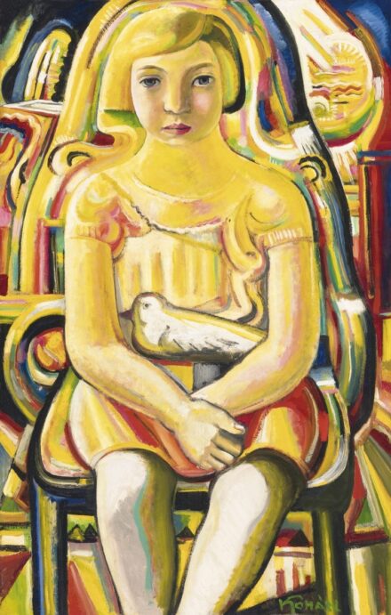 Kohán György:Kislány galambbal, 1930-as évek