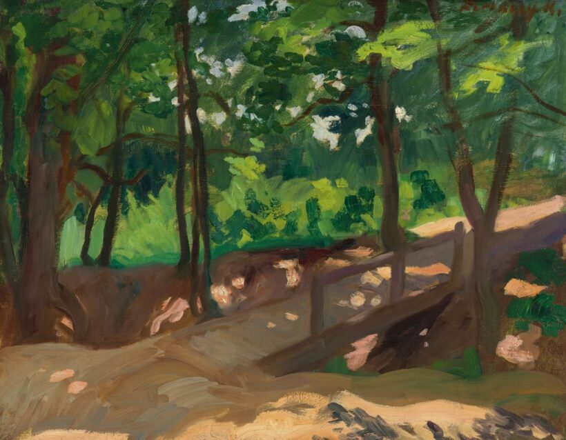 Ferenczy Károly:Jókai-domb (Táj híddal I.), 1906