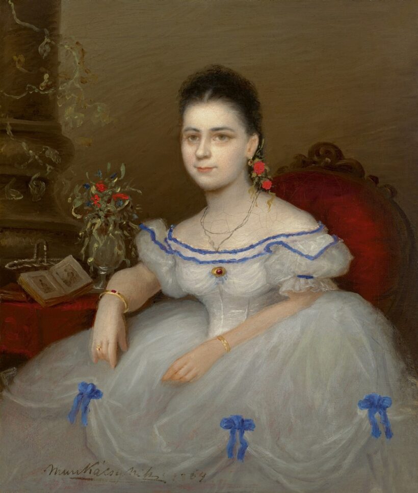Munkácsy Mihály:Fiatal leány portréja (Jankovich Gabriella?), 1864