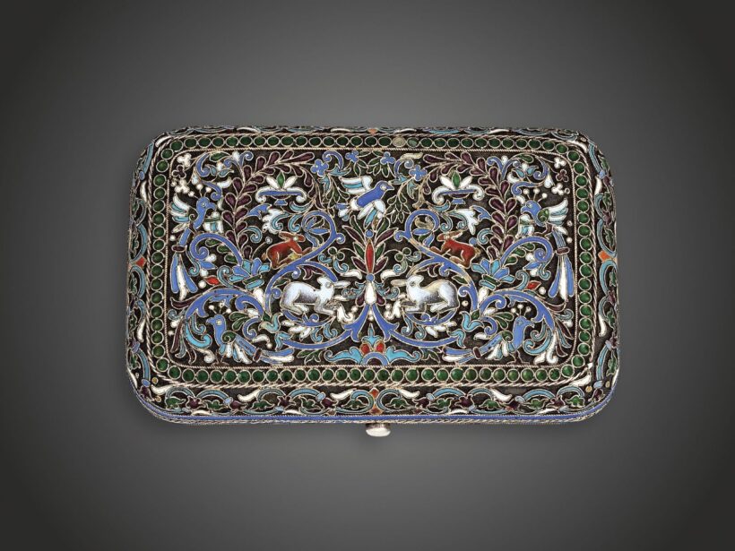 Moszkvai dohánytartó szelence
1881. Pavel Akimov Ovcsinnikov mesterjeggyel,