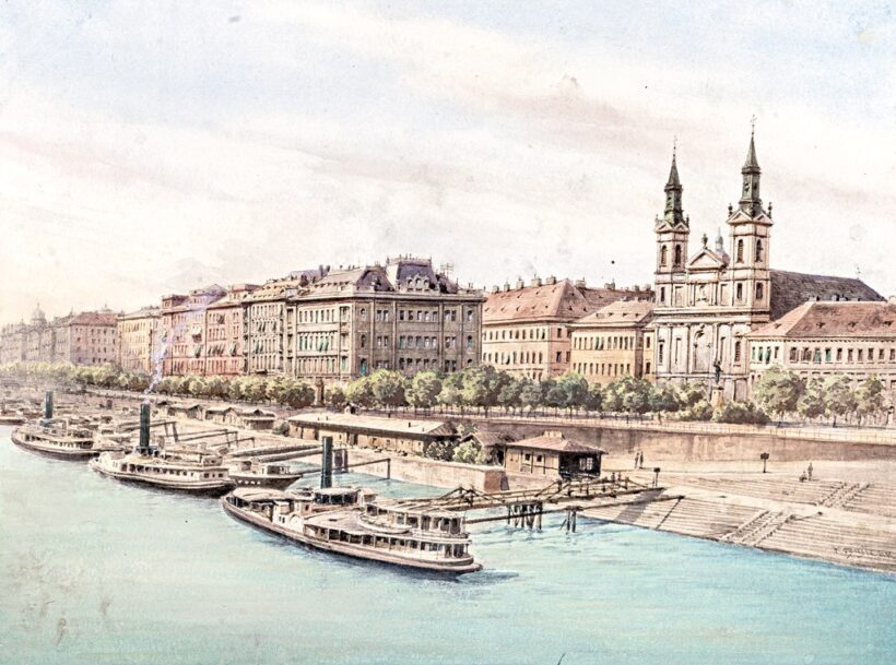 Zajicek, Karl  Wenzel (1860-1923): A pesti Duna-part a Belvárosi templommal